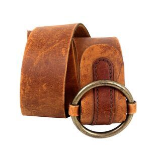 Calderon BROWN GENUINE LEATHER 1 3/4" Wd DRESS CASUAL WOMEN'S BELT Size M (X43